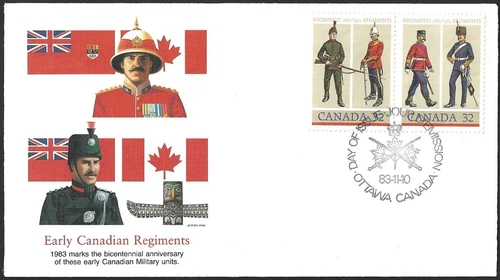 🍁Canada   #1008a  "ARMY REGIMENTS"  Brand New 1983   Fleetwood Cover