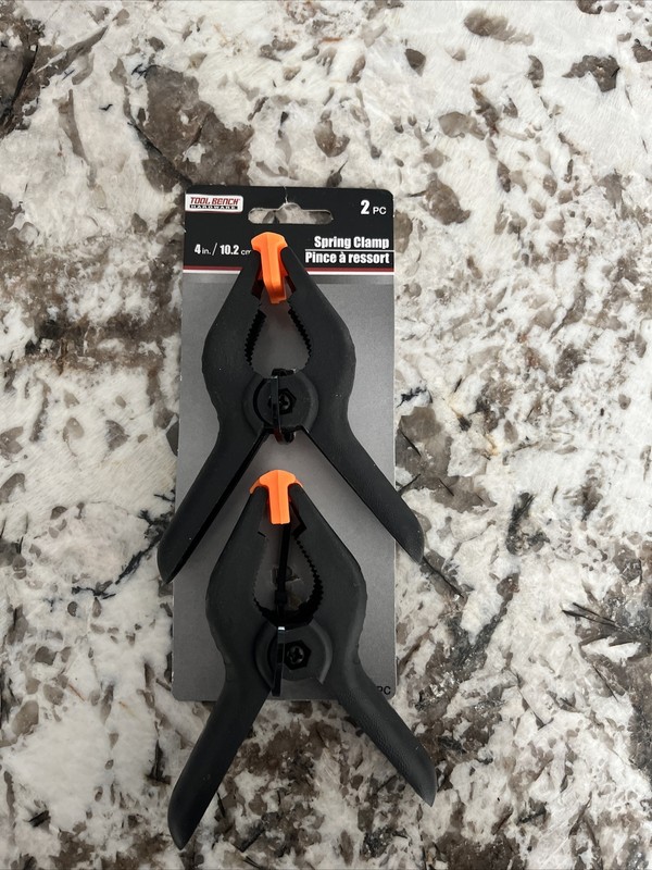Set of 2 - 9-Inch Metal Spring Clamp with Orange Tip