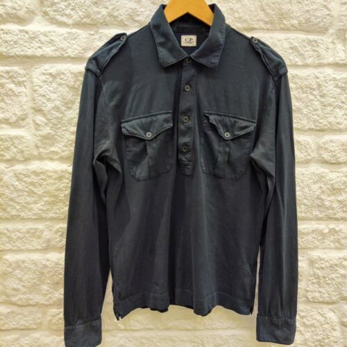 CP Company Black Mens Size M Military Utility Shirt Pullover Sweater Cotton - Afbeelding 1 van 12