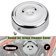 Chrome Round 7" Air Cleaner Cover For Harley Softail Street Tri Glide Breakout