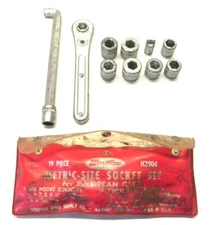 WESTLINE METRIC SIZE SOCKET SET 10 PIECES OF ORIGINAL 14 PIECES CASE INCLUDED 