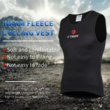 Cycling Base Layer Sleeveless Fleece Bicycle Keep Warm Sleeveless Shirt Warm New