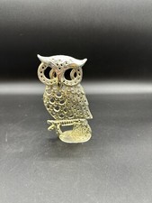 Vintage Torino Owl Earring Holder Gold Tone Pierced Earring Holder Stand 1970's