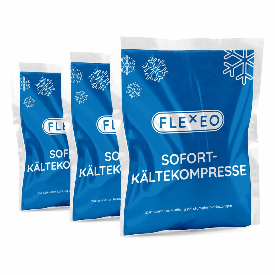 10 Stück FLEXEO Sofort-Kältekompressen Kühlakku Kühlpack Kühlkompresse 8cmx13cm