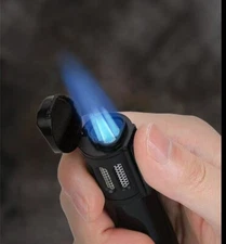 Triple Flame Butane Torch Cigar/Cigarette Lighter With Cigar Holder on Top