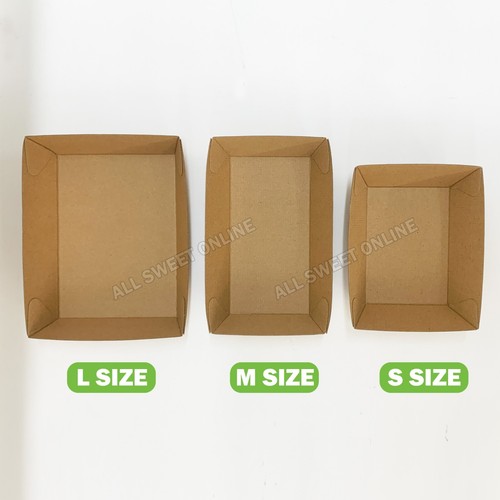 10x Small Kraft Paper Food Tray Eco Party Catering Disposable Snack Box Takeaway - Picture 6 of 8