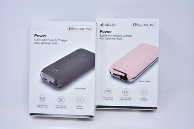 Ubio Labs Facet Series MFi-Certified 5200mAh Portable Power Bank for iPad iPhone