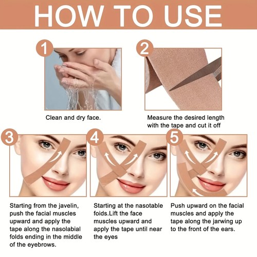 Face Neck Wrinkle Removal Tape Smooth Multipurpose High Elasticity Face Stickers - Picture 9 of 33