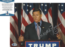 GENERAL MICHAEL FLYNN SIGNED AUTHENTIC 8x10 PHOTO LTG TRUMP MIKE BECKETT COA BAS