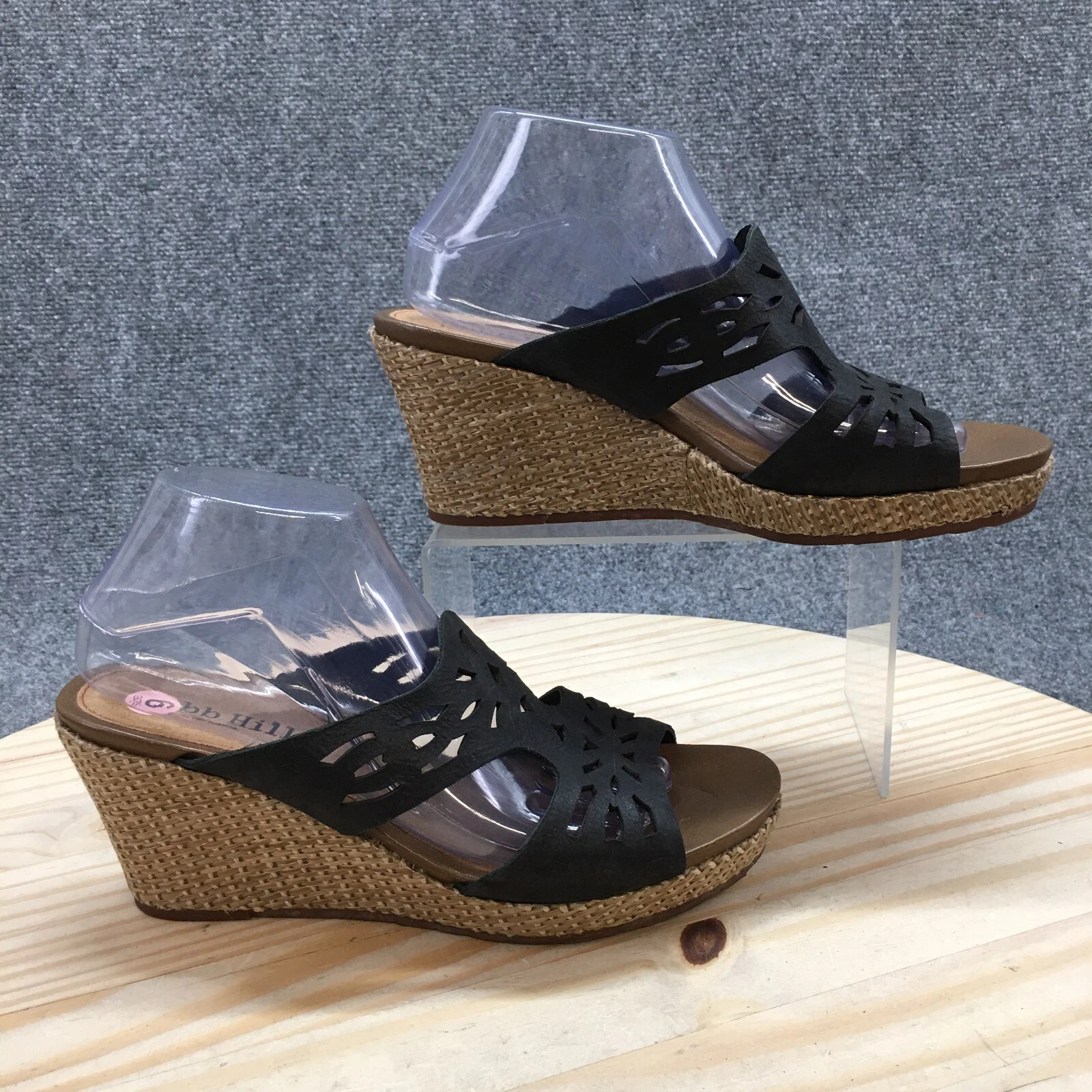 Sandali Cobb Hill by New Balance donna 9 larghi Maegan slide pelle nera zeppa