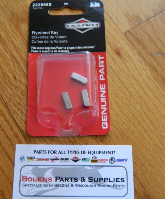 GENUINE B&S Flywheel Key 3pack  222698S Lawn mower , Shear key Toro, Push mower