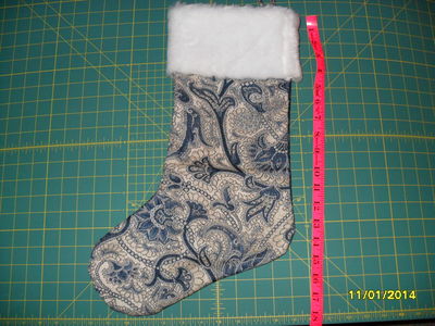 Christmas Stocking - Handmade (Blue Flowery)