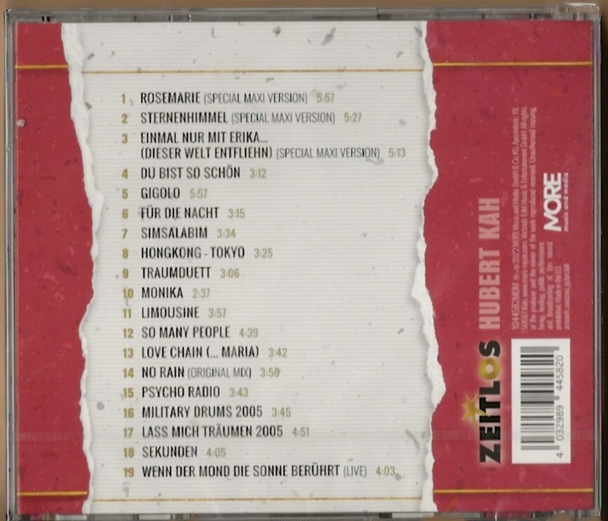 Hubert Kah - CD - Zeitlos -Rosemarie-Einmal nur mit Erika - 2022 - NEUWARE! - Bild 2 von 2