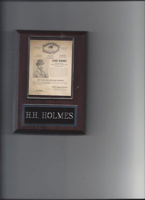 H.H. HOLMES WANTED POSTER PLAQUE CRIME ON ARTIST MURDERER
