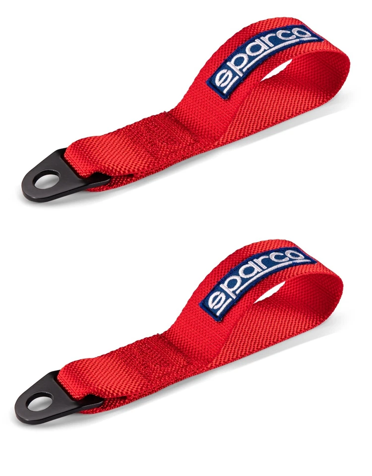 Sparco Tow Straps Pair Red Polyester 6600 lbs 0.791 ft Length 2" Width 01637RS - Image 2 of 4