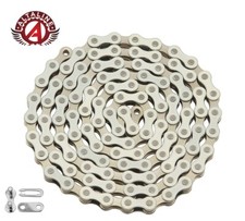 2TONE WHITE SINGLE SPEED BIKE CHAIN OLD SCHOOL BMX VINTAGE SCHWINN CRUISER FIXIE