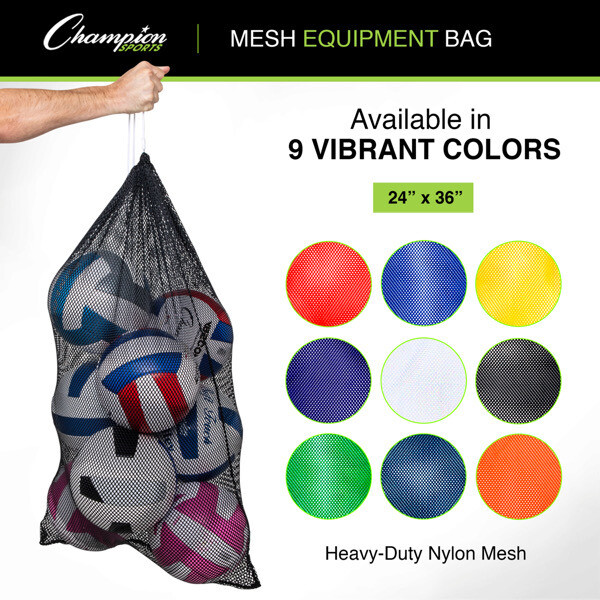 Champion Sports 24"x36" Mesh Laundry, Ball, Gear Drawstring Bag (2 Pack)