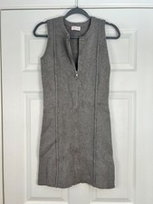 Pink Lily Gray Zip Up Sweater Dress Size Small