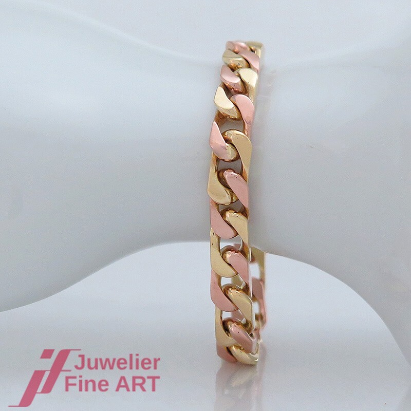 Bracelet - Solid - Flat Curb Pattern - 14K / 585 … - image 1