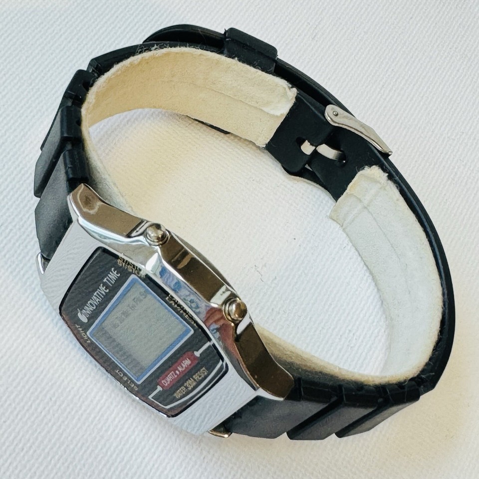 Vintage Innovative Time Men's Digital Watch Silver Black Sport Band MDW195 eBay