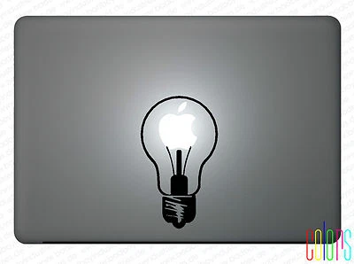 Birne Glühbirne Bulb Aufkleber für Apple Macbook 13" 15" Pro Air Sticker Skin - Bild 1 von 2