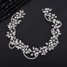 Silver Rhinestone Wedding Headband Bridal Crystal Hair Vine Bride Headpiece