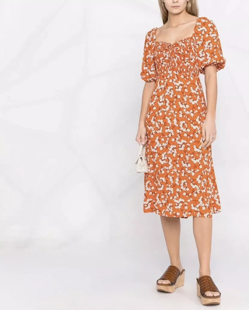 Faithfull The Brand NWT VELIKA Midi Dress in Valencia Floral Print Size M