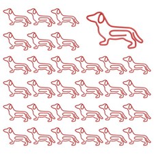 40 Pcs Dog Shape Paper Clip, 1.9x1.1" Small Dog Paper Clip, Red