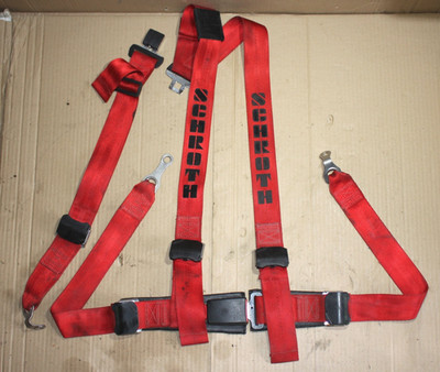 ORIGINAL OLDTIMER SCHROTCH ASM TYP RALLYE 3 POINT SAFETY BELT RED WEST GERMANY