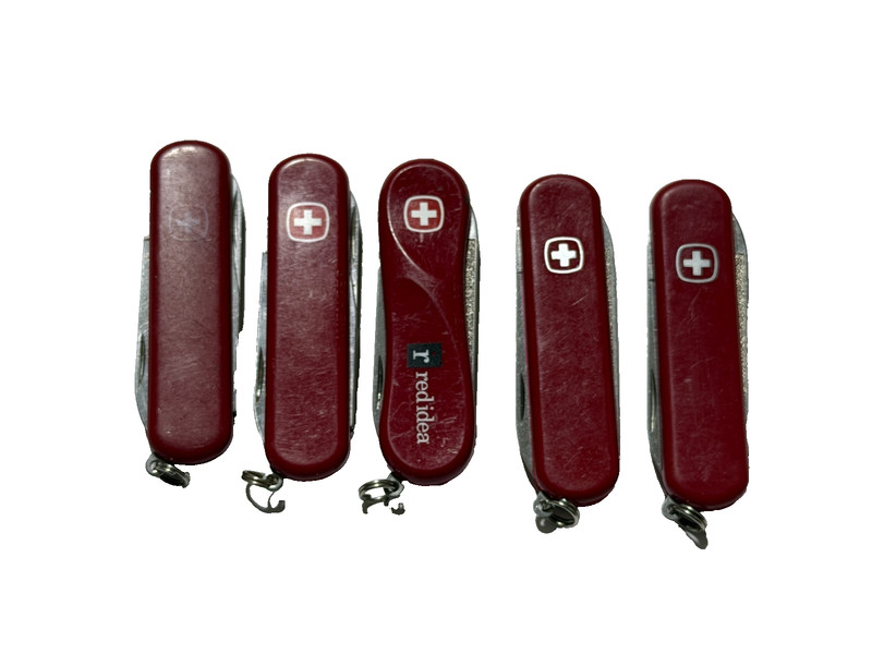 Lot of 5 Wenger Swiss Army knives - Crusader - Esquire - EVO Crusader