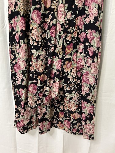 Vintage Lanz Floral Midi Dress 10 Cottage Coquette 3/4 Sleeves Pockets - Picture 3 of 7
