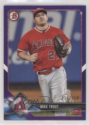 2018 Bowman Purple 236/250 Mike Trout #1 fm0