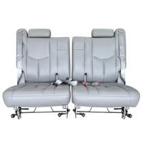 00-06 Chevy Tahoe Gmc Yukon 02-06 Escalade 3rd Row Gray Leather Seats Pair Oem