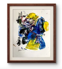 Original Art Zone 4 14x11 Bold Color Modern Abstract Art on Paper