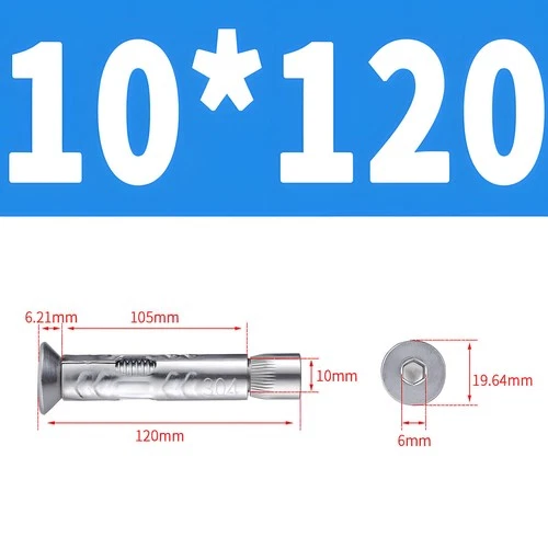 Heavy Duty Sleeve Anchor Expansion Bolt Allen Socket Countersunk Masonry M6-M12 - Picture 27 of 34