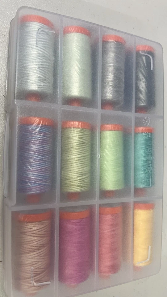 Aurifil Tula Pink Premium Collection Thread Kit 12 Large Spools 50wt Variegated - Image 3 of 3