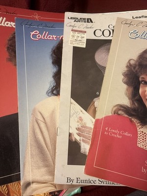 Crocheted Collars, Collar Patterns Mary Buse Melick 1987 Vintage SET OF 4