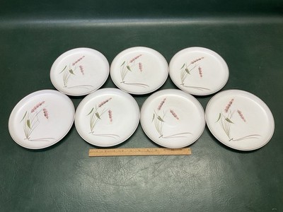 Set of 7 Denby Langley Stoneware Harvest Pink Wheat 8'' Salad Plates
