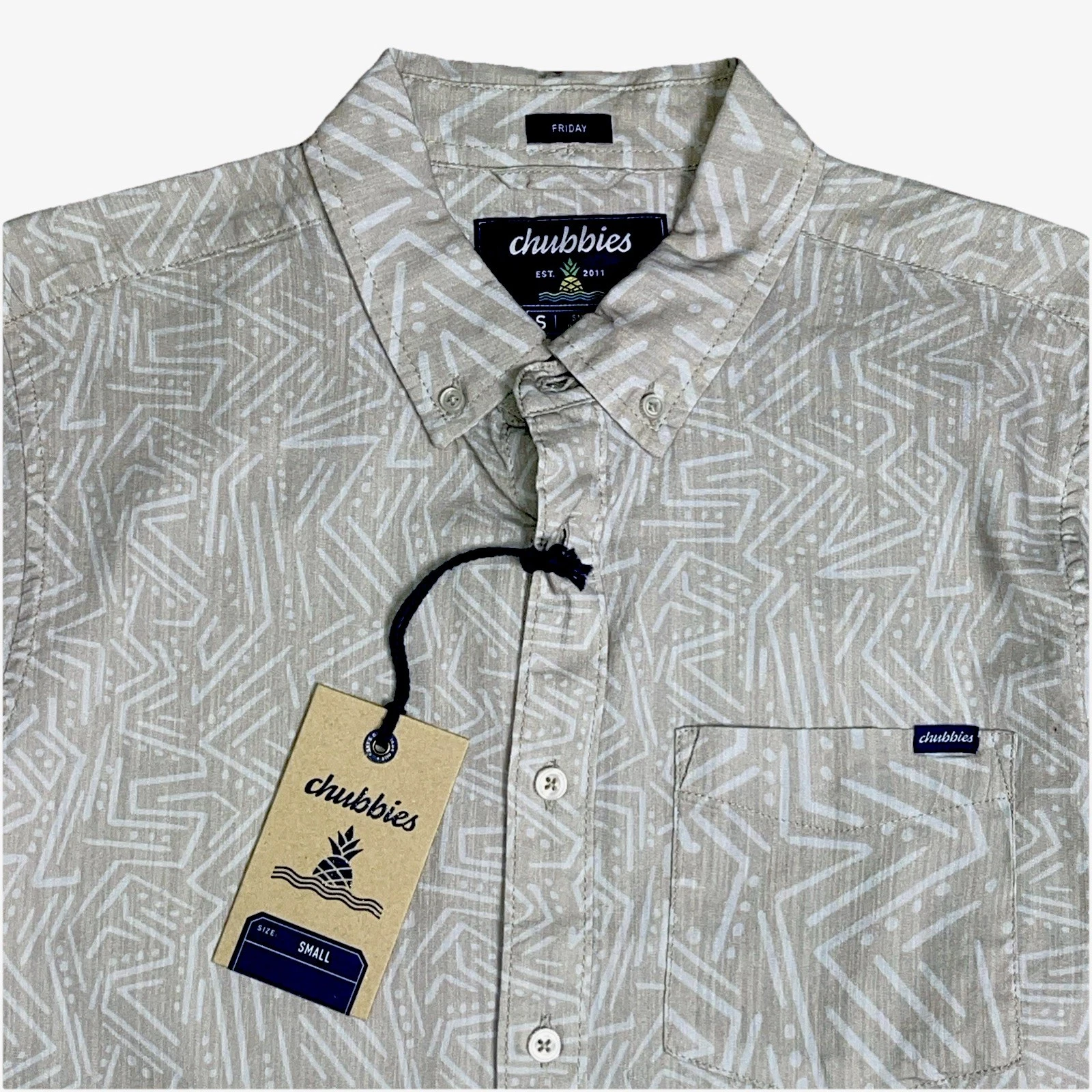 Chubbies Shirt No Such Thing Resort Weave Friday S/S Button-Up Sz S Spring Break