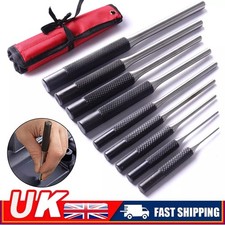 9Pcs Steel Multi Size Round Head Pins Punch Set Grip Roll Pins Punch Tool