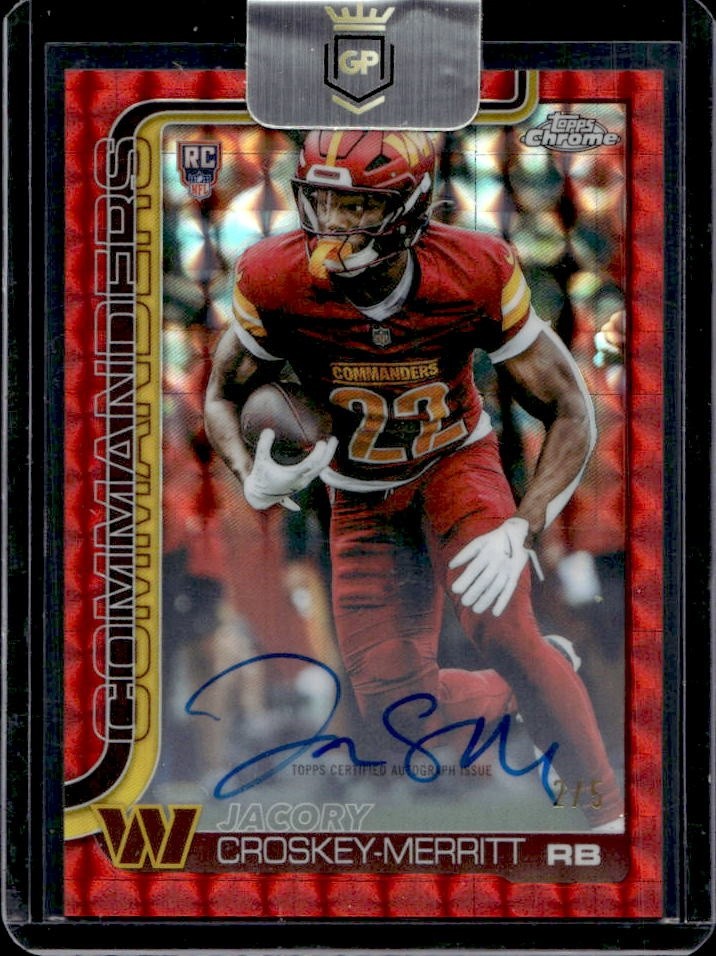 Jacory Croskey-Merritt Topps Chrome Sapphire Edition Rookie Autographs #RAJCM Red