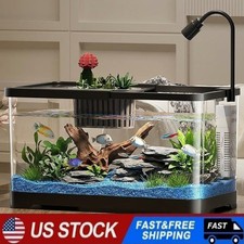 35.5 Gallon Aquarium Fish Tank Small Goldfish Tank Kit With Led Light Filter 35.5 Gallon Aquarium Fish Tank Small Goldfish Tank Kit With Led Light Filter