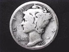 1925-S Mercury Dime 90% Silver San Francisco Mint VG