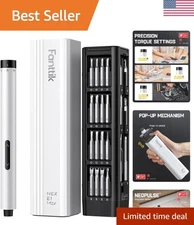 E1 Max Electric Screwdriver Set - 50 Magnetic Bits & Long-Lasting Battery, White