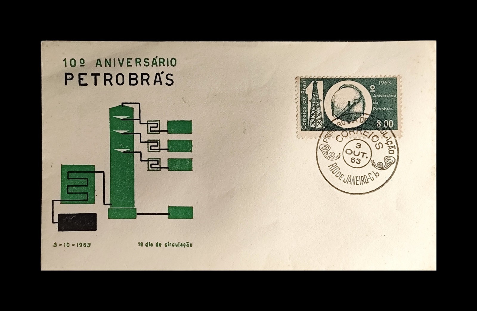 PETROBRAS 1963 FDC Brazil Rio de Janeiro