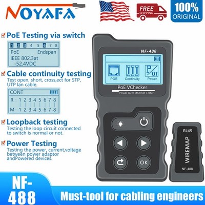 Noyafa NF-488 PoE Tester Inline Power Over Ethernet Voltage Current Cable Test