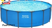 Steel Pro MAX 15' x 48" Round Above Ground Swimming Pool for Backyard