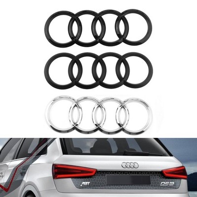 215 x 70MM Kofferraum Emblem Ringe Schwarz/Silber Für Audi A2 A3 A4 A6