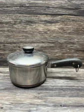 Revere Ware Copper Bottom 1 Qt Saucepan w/Lid Patents 2272609/2363973-Vtg 1801