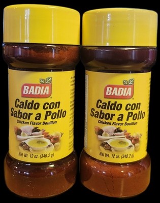 2-12oz BADIA CHICKEN BOUILLON SEASONING CALDO CON SABOR A POLLO FREE SHIPPING US